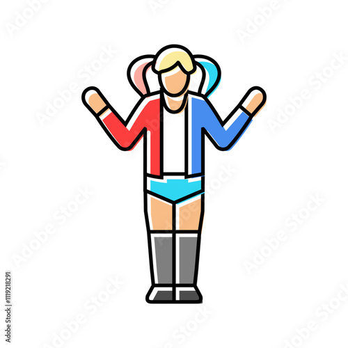 movie cosplay female color icon vector. movie cosplay female sign. isolated symbol illustration