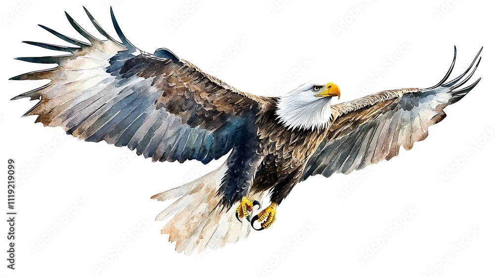 Obraz premium Watercolor sea eagle isolated on white background