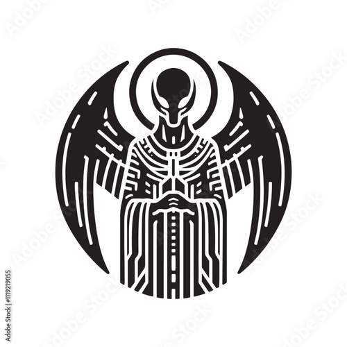 ancient guardian - Alien Vector Silhouette - Illustration of Alien.