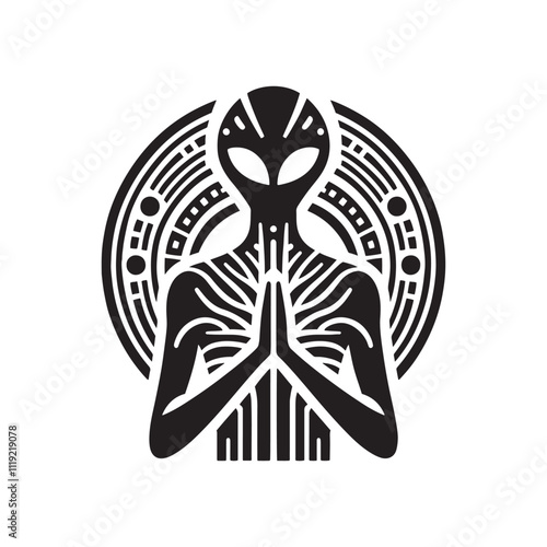 ancient guardian - Alien Vector Silhouette - Illustration of Alien.