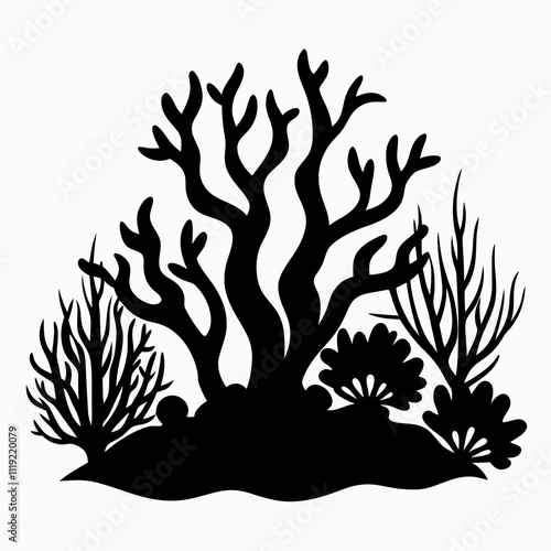 Coral Silhouette Vector Art Design