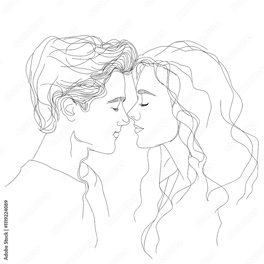 Minimalist Line Drawing of a Silhouette of a Loving Couple on Transparent Background Minimalist Line Drawing of a Silhouette of a Loving Couple on Transparent Background