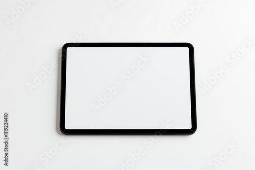 Modern tablet with empty screen on clean white background for display