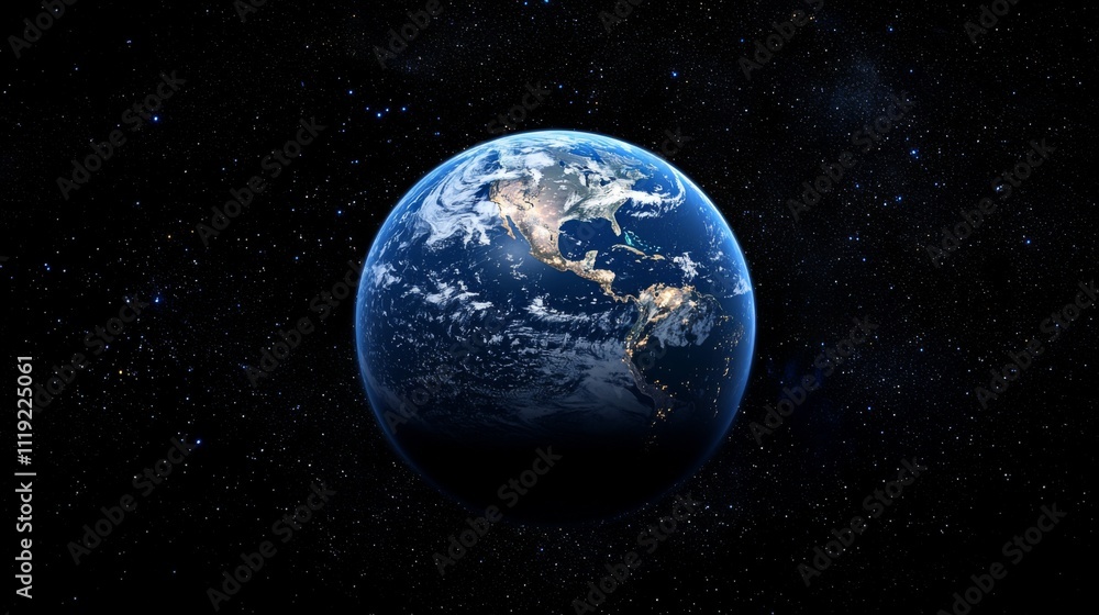 Obraz premium Earth at Night Stunning Panoramic Space View High Resolution Planet Image