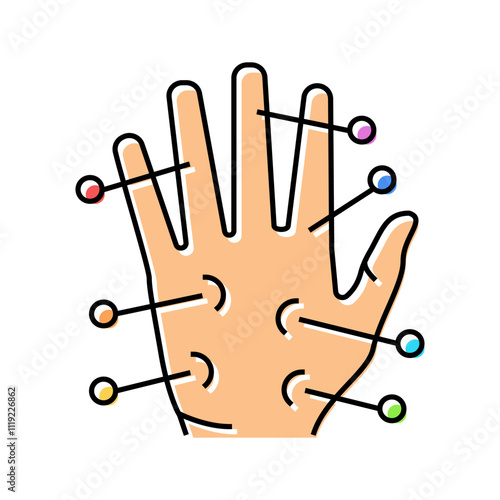 palm needles acupuncture color icon vector. palm needles acupuncture sign. isolated symbol illustration