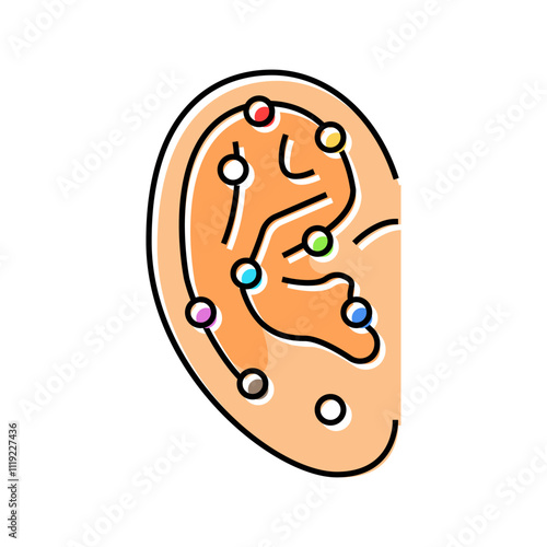 ear points acupuncture color icon vector. ear points acupuncture sign. isolated symbol illustration