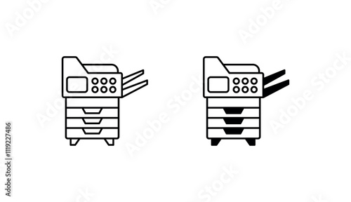 Photocopiers icon design with white background stock illustration