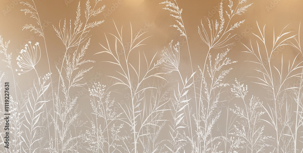 custom made wallpaper toronto digitalWallpaper design for the wall. Botanical drawing, plants and flowers. Mural design for the interior. Textile design.