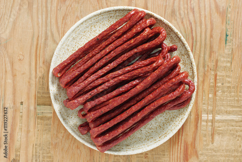 Kabanos - polish thin sausages photo