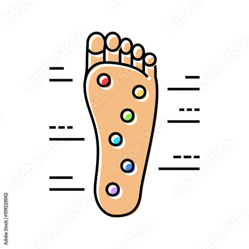 foot points acupuncture color icon vector. foot points acupuncture sign. isolated symbol illustration