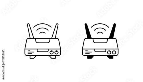 Network Router icon design with white background stock illustration