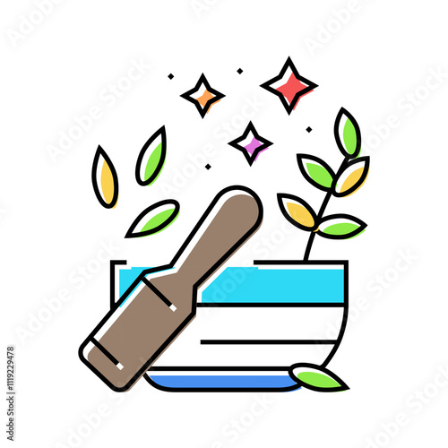 herbal medicine acupuncture color icon vector. herbal medicine acupuncture sign. isolated symbol illustration