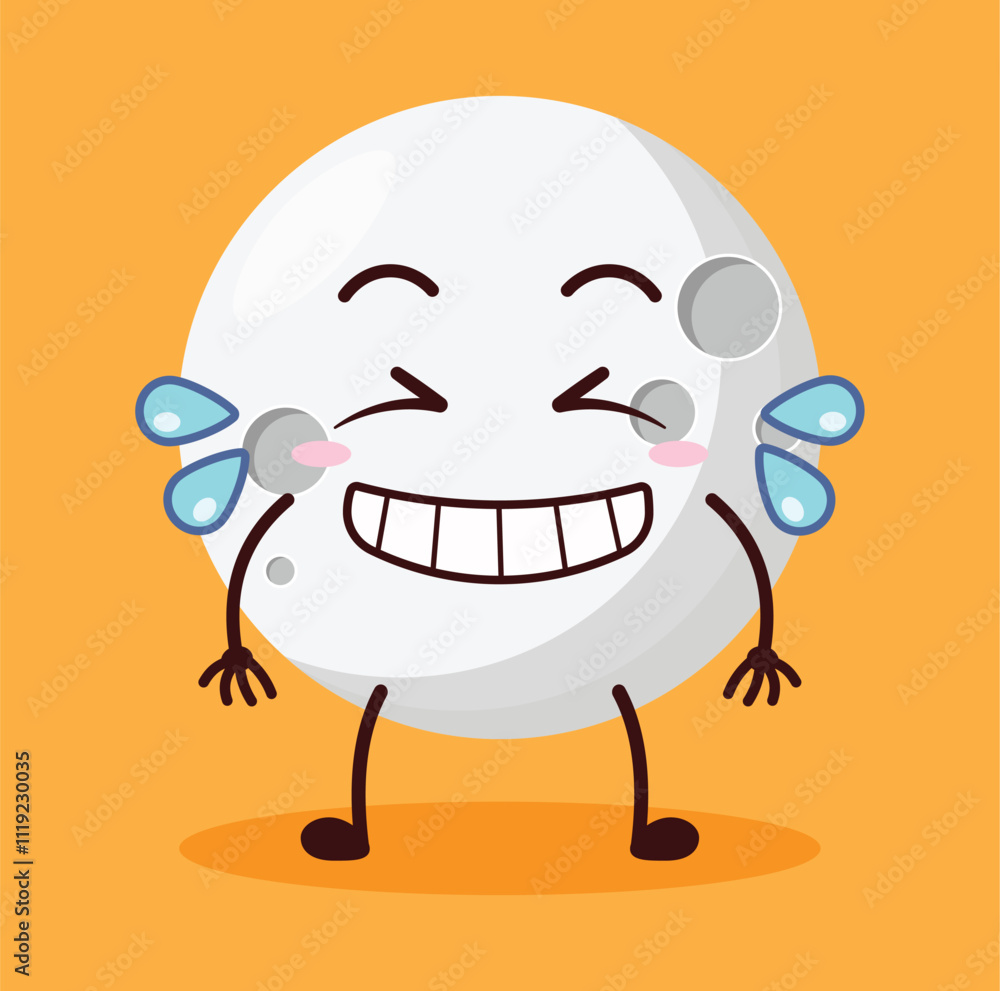 cute pleased expression of moon cartoon character cute pleased expression of moon cartoon character