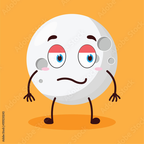 cute silent expression of moon cartoon character