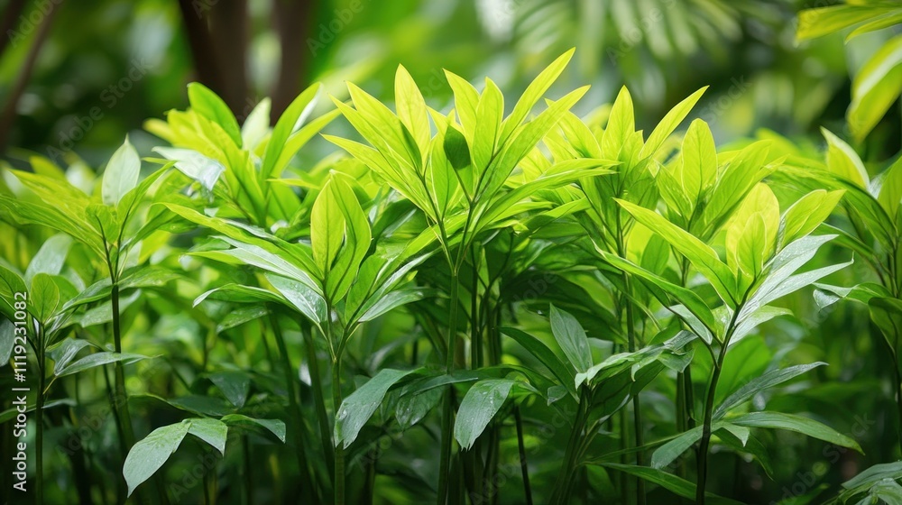 Vibrant Green Foliage in Sunlight Vibrant Green Foliage in Sunlight