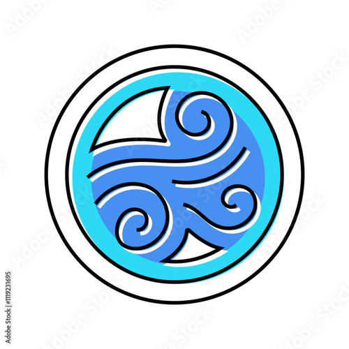 wind breeze acupuncture color icon vector. wind breeze acupuncture sign. isolated symbol illustration