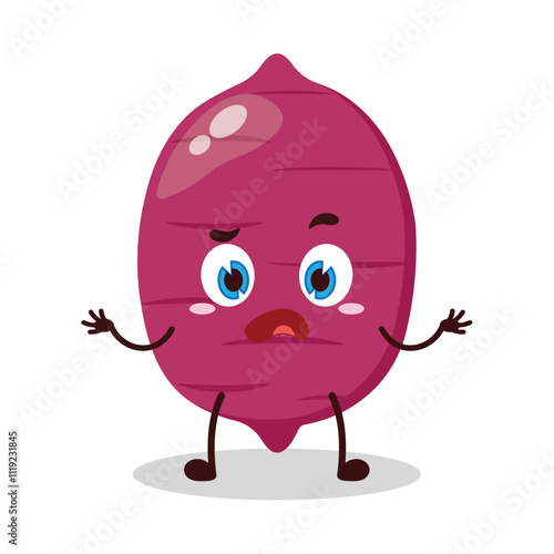 cute don't know expression of sweet potato cartoon character