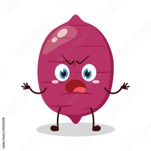cute why expression of sweet potato cartoon character