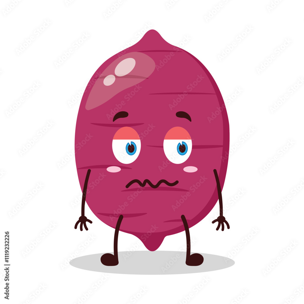 cute grumpy expression of sweet potato cartoon character cute grumpy expression of sweet potato cartoon character