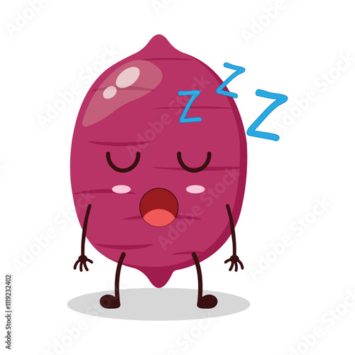 cute rest expression of sweet potato cartoon character