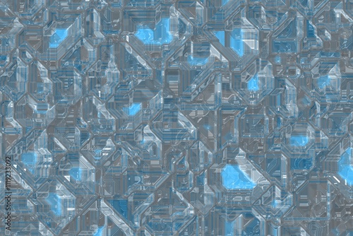 design light blue cybernetic digital template computer art background illustration