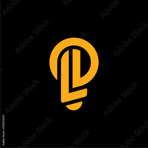 Lamp with Letter L Logo Design