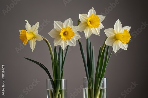 there are three vases with flowers in them on a table