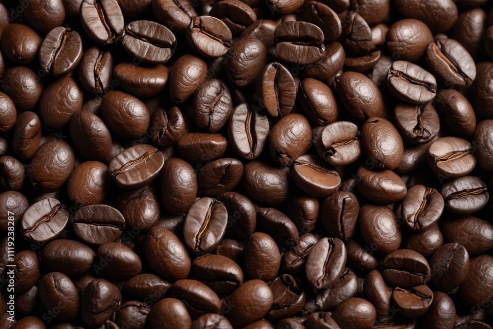 Fototapeta premium a close up of a pile of coffee beans with a few pieces missing