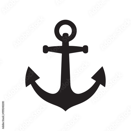 Ship anchor or boat anchor flat icon for apps and websites