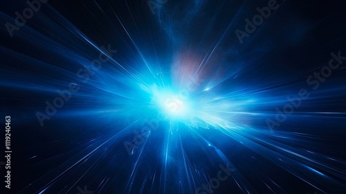 Artistic Lens Flare Background - Abstract and Beautiful Anamorphic Flare in Blue and Black