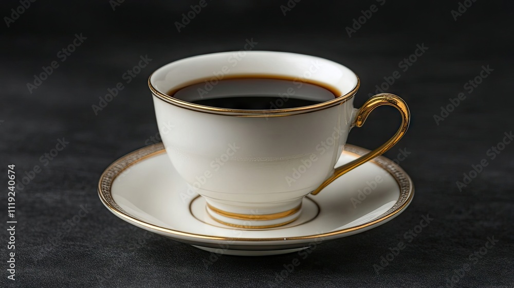 Coffee cup and saucer arranged elegantly on a black background, highlighting the rich color of the coffee. This coffee cup and saucer create a perfect setting for any coffee lover. Coffee cup and saucer arranged elegantly on a black background, highlighting the rich color of the coffee. This coffee cup and saucer create a perfect setting for any coffee lover.