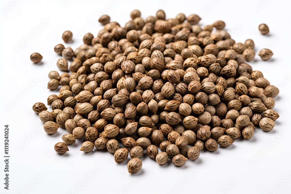 Cannabis Seeds for Planting: Isolated on White Background. THC CBD - Closeup of Hemp and Marijuana Seeds, Perfect for Agriculture or Cultivation Cannabis Seeds for Planting: Isolated on White Background. THC CBD - Closeup of Hemp and Marijuana Seeds, Perfect for Agriculture or Cultivation