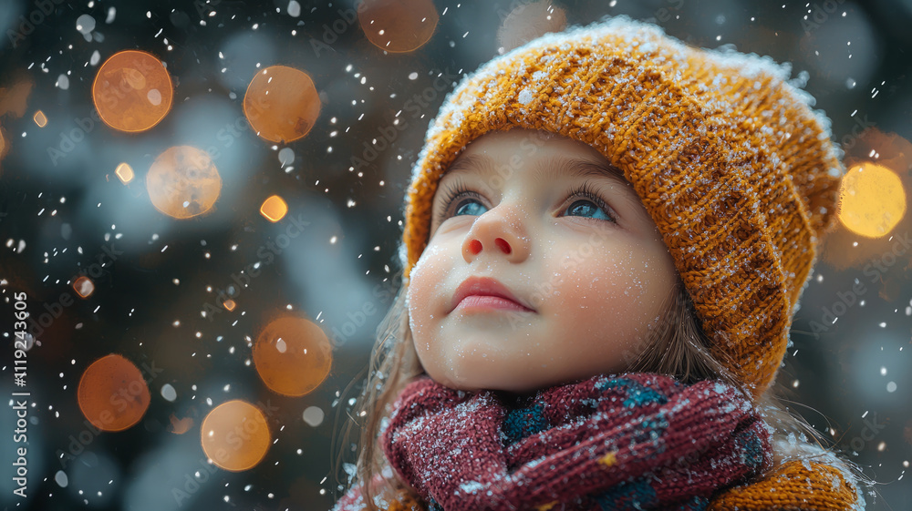 child watching fireworks on New Year. child watching fireworks on New Year.
