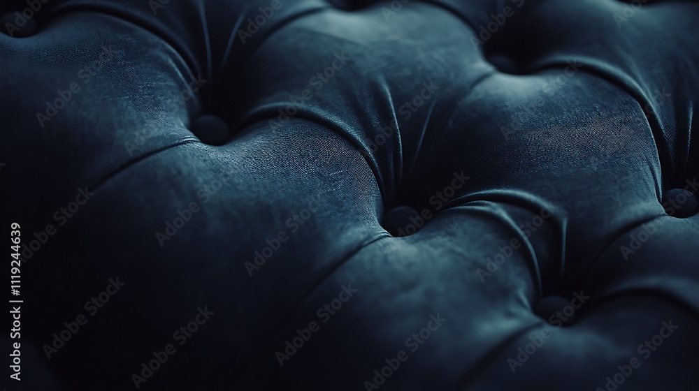 Obraz premium A close up of a blue velvet couch