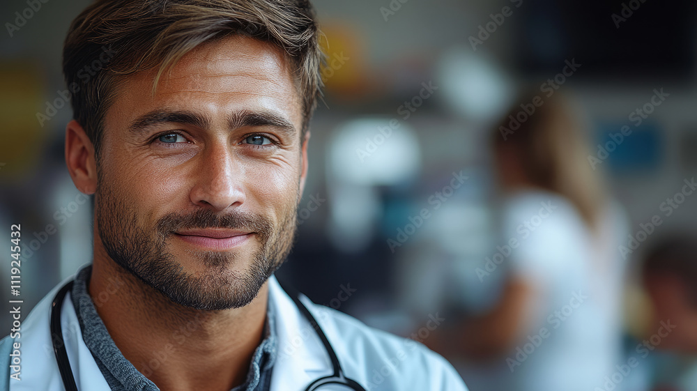 man and doctor in office with stethoscope, help or advice in health insurance. man and doctor in office with stethoscope, help or advice in health insurance.