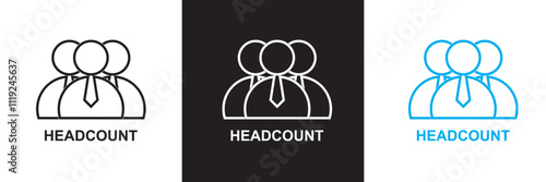 Headcount icon. Vector illustration. isolated on white and black background. EPS 10
