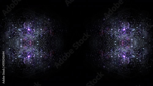 Cosmic Glow: Multicolored Flickering Particles and Light Rays in Motion, 