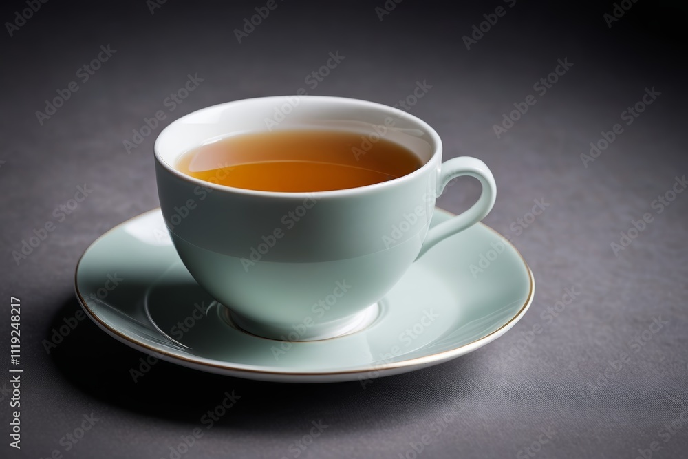 there is a cup of tea on a saucer on a table there is a cup of tea on a saucer on a table