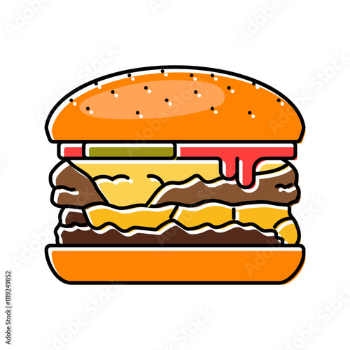 double cheeseburger food color icon vector. double cheeseburger food sign. isolated symbol illustration