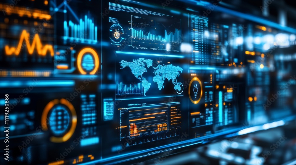 Innovative Dashboard Illustrating Industrial Efficiency Metrics