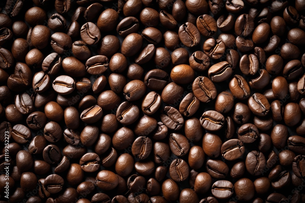 Fototapeta premium a close up of a pile of coffee beans with a black background