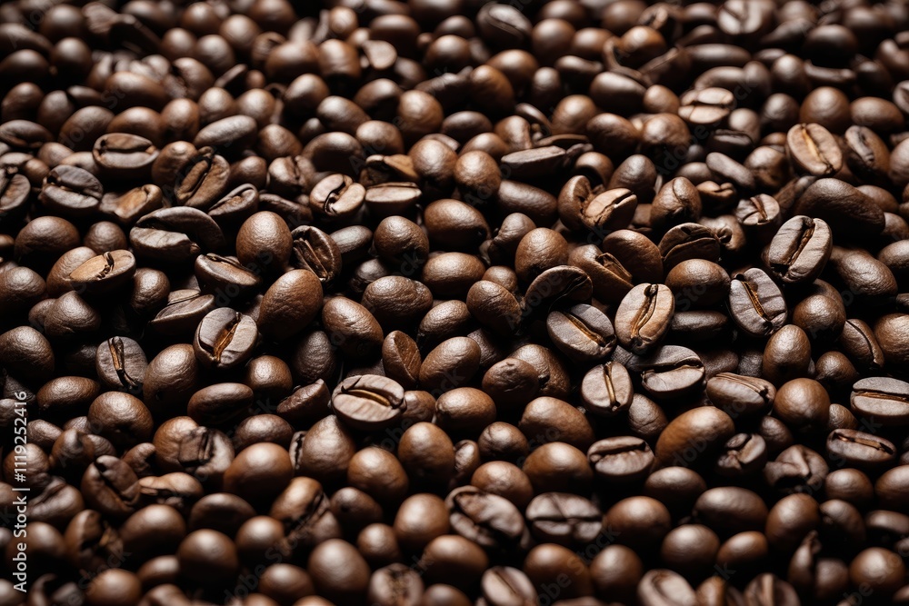 Fototapeta premium a close up of a pile of coffee beans with a few small holes