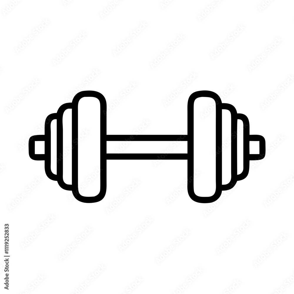 Dumbbell Icon - Fitness Equipment Symbol, Gym Workout, Health and Strength Dumbbell Icon - Fitness Equipment Symbol, Gym Workout, Health and Strength
