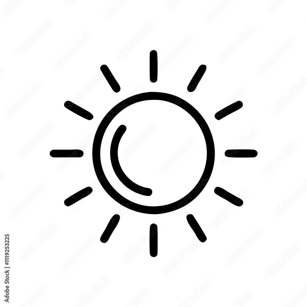 Sun Icon - Brightness, Weather Symbol, Daylight, Solar Energy Sun Icon - Brightness, Weather Symbol, Daylight, Solar Energy