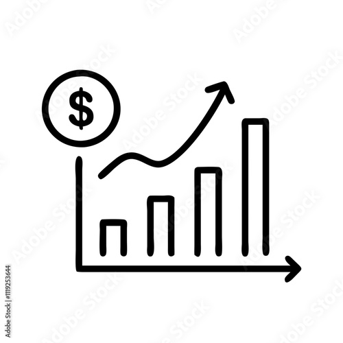 ROI (Return on Investment) Chart Icon - Financial Performance, Investment Analysis, Profitability