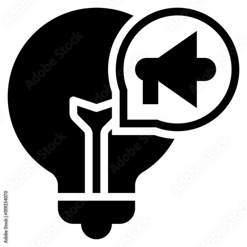 bulb advertising idea megaphone horn loud solid glyph icon