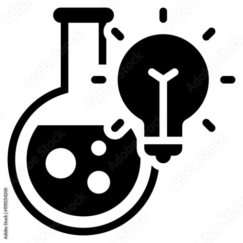 bulb learning science testing idea solid glyph icon