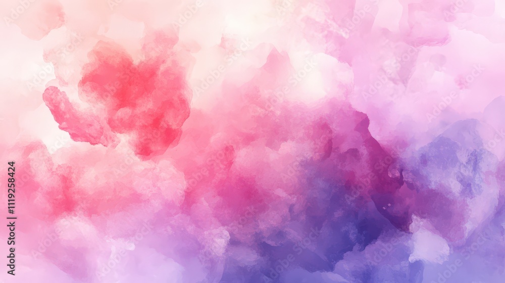 Fototapeta premium Abstract Watercolor Painting Pink Purple Hues