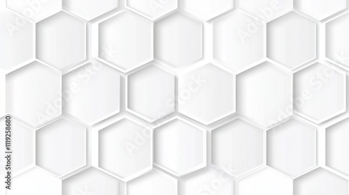 A seamless pattern of white hexagons creating a modern, textured background.