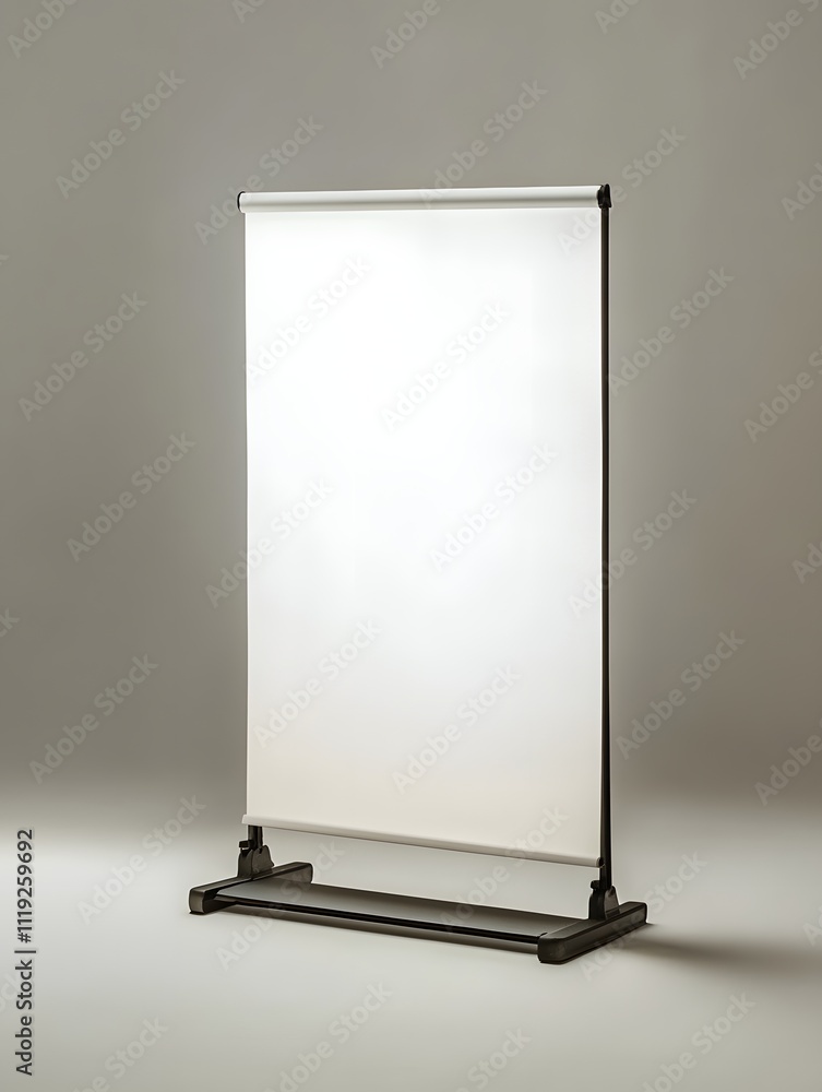Blank retractable banner stand on display Blank retractable banner stand on display